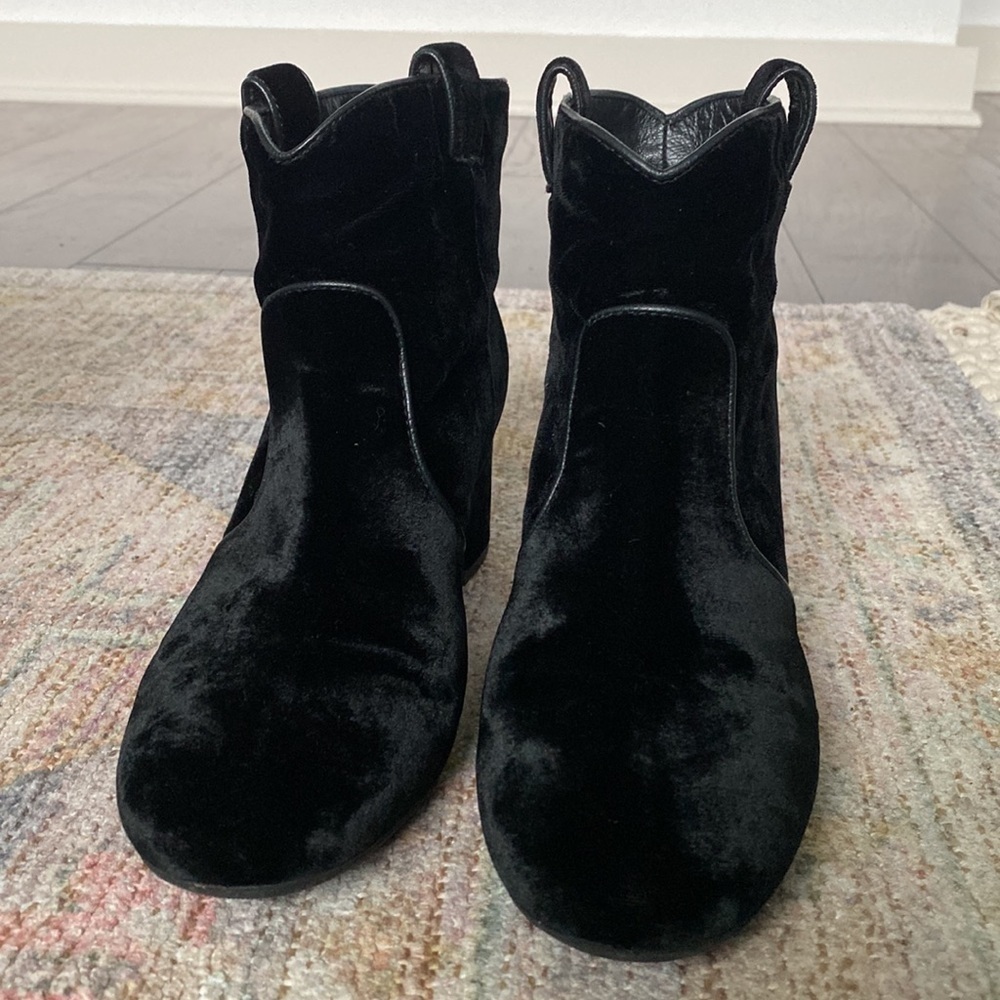Laurence Dacade Belen Velvet Western Ankle Booties Size 38 - Picture 5 of 11